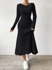Акція на Плаття міді осіннє жіноче SHEIN GD-00082382 L Чорне від Rozetka