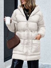 Акція на Куртка зимова жіноча SHEIN GD-00090830 L Бежева від Rozetka