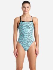 Акція на Суцільний купальник жіночий Arena Escape Swimsuit Challenge Back 007739-580 44 Бірюзовий/Чорний від Rozetka