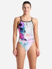 Акція на Суцільний купальник жіночий Arena Airbrush Swimsuit Challenge Ba 007912-510 38 Білий/Чорний/Мультиколір від Rozetka