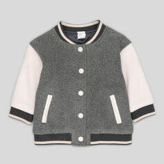 Акція на Дитяча вітрівка-бомбер для хлопчика H&M 5554448ral 68 см Сіро-біла від Rozetka