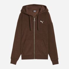 Акція на Толстовка на блискавці утеплена з капюшоном жіноча Puma Her Full-Zip Hoodie 68163665 L Коричнева від Rozetka