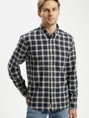 Акція на Сорочка бавовняна чоловіча Cross Jeans 35574-001 L Темно-синя від Rozetka