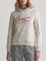 Акція на Худі жіноче GANT Reg Script Hoodie 4201252-130 XL Біле від Rozetka