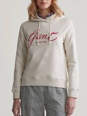 Акція на Худі жіноче GANT Reg Script Hoodie 4201252-130 XS Біле від Rozetka