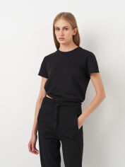 Акція на Футболка бавовняна жіноча Piazza Italia 28543-3 L Black від Rozetka
