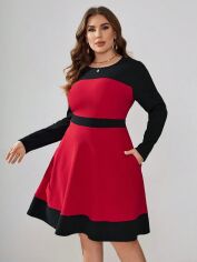 Акція на Плаття міді осіннє жіноче SHEIN GD-00083570 1XL Червоне від Rozetka