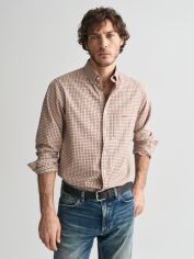 Акція на Сорочка бавовняна чоловіча GANT Reg Jaspe Tattersall Shirt 3240219-269 XXL Бежева від Rozetka