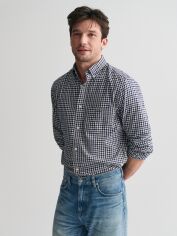 Акція на Сорочка бавовняна чоловіча GANT Reg Light Twill Gingham Shirt 3240193-444 XXL Синя від Rozetka