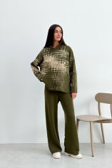Акція на Штаны вязаные Vibe Wool Art Knit оливковый M від Podushka