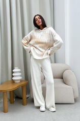 Акція на Штаны вязаные Vibe Cotton Art Knit молочный XL від Podushka
