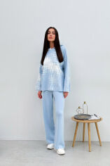 Акція на Штаны вязаные Vibe Cotton Art Knit голубой XL від Podushka