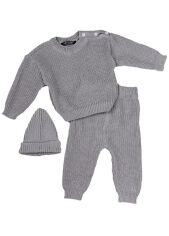 Акція на Комплект Happy Art Knit серый 74-80 від Podushka