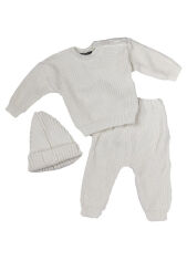 Акція на Комплект Happy Art Knit молочный 74-80 від Podushka