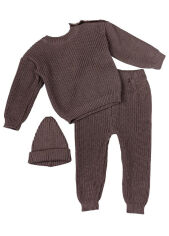 Акція на Комплект Happy Art Knit коричневый 62-68 від Podushka