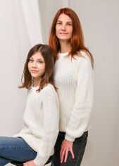 Акція на Джемпер для девочки Mari Art Knit молочный 128-134 від Podushka