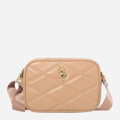 Акція на Сумка крос-боді через плече жіноча маленька U.S. Polo Assn 27A1147-AA00A Бежева від Rozetka