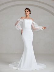 Акція на Плаття вечірнє довге літнє жіноче SHEIN GD-00084263 M Біле від Rozetka