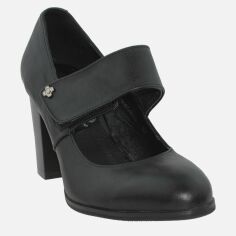 Акція на Жіночі туфлі Мері Джейн зі шкіри Classic Style R8004 38 23.5 см Чорні від Rozetka