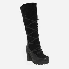 Акція на Жіночі чоботи Shoe Qwix Rs322-11 38 24 см Чорні від Rozetka