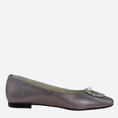 Акція на Жіночі балетки зі шкіри Classic Style R1163 37 24 см Сірі від Rozetka