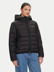 Акція на Куртка демісезонна коротка з капюшоном жіноча Tommy Hilfiger DW0DW18308-BDS M Чорна від Rozetka