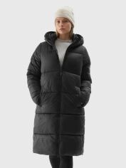 Акція на Куртка демісезонна подовжена з капюшоном жіноча 4F Down Jacket F475 4FWAW24TDJAF475-20S XL Чорна від Rozetka