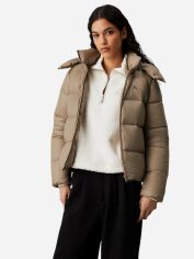 Акція на Куртка зимова коротка жіноча Calvin Klein J20J223571-PAV XS Світло-коричнева від Rozetka