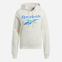 Акція на Худі утеплене жіноче Reebok Identity Big Logo Fleece Hoodie 100205812 2XS Молочне від Rozetka