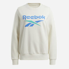 Акція на Світшот на флісі утеплений жіночий Reebok Identity Big Logo Fleece Crew 100205763 S Молочний від Rozetka