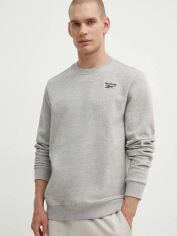 Акція на Світшот на флісі утеплений чоловічий Reebok Identity Small Logo Fleece Crew 100202866 L Сірий від Rozetka