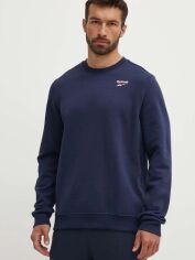 Акція на Світшот на флісі утеплений чоловічий Reebok Identity Small Logo Fleece Crew 100202867 M Темно-синій від Rozetka