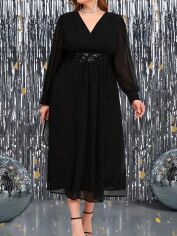 Акція на Плаття вечірнє довге літнє жіноче SHEIN GD-00085160 2XL Чорне від Rozetka