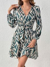 Акція на Плаття на запах коротке літнє жіноче SHEIN GD-00085681 M Різнокольорове від Rozetka