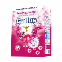 Акція на Пральний порошок Gallus Color для кольорової білизни, 50 циклів прання, 3.25 кг від Eva