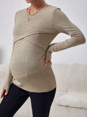 Акція на Джемпер для вагітних SHEIN GD-00083399 S Світло-бежевий від Rozetka
