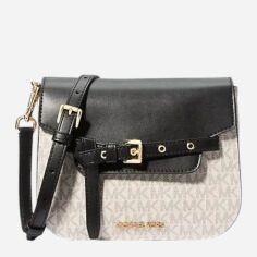 Акція на Сумка крос-боді через плече жіноча тканинна маленька Michael Kors 41S2GU5C8B Молочна від Rozetka