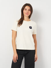 Акція на Футболка бавовняна жіноча GANT Reg G Badge Ss T-Shirt 4201241-130 S Біла від Rozetka