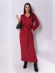Акція на Сукня довга зимова жіноча ISSA PLUS 14897 XL Червона від Rozetka