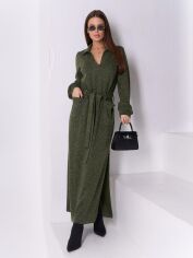Акція на Сукня довга зимова жіноча ISSA PLUS 14897 3XL Хакі від Rozetka