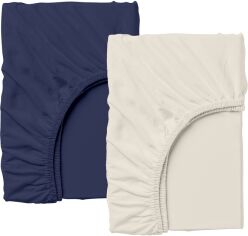 Акція на Набір Cosas Простирадло на резинці 90x200 2 шт Set_Beige_DarkBlue від Rozetka