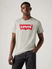 Акція на Футболка бавовняна довга чоловіча Levi's Graphic Setin Neck 1711200138 S Сіра з принтом від Rozetka