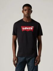Акція на Футболка бавовняна довга чоловіча Levi's Graphic Setin Neck 177141468 M Чорна з принтом від Rozetka