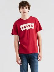 Акція на Футболка бавовняна довга чоловіча Levi's Graphic Set-In 1387468 L Червона з принтом від Rozetka