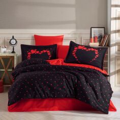 Акція на Комплект турецької постільної білизни Hobby Євро 200х220 см Exclusive Sateen Amore від Rozetka