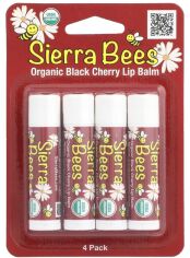 Акція на Набір органічних бальзамів для губ Sierra Bees Organic Black Cherry Lip Balms 4 шт по 4.25 г від Rozetka