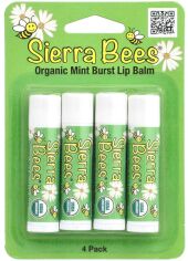 Акція на Набір органічних бальзамів для губ Sierra Bees Organic Mint Burst Lip Balms 4 шт по 4.25 г від Rozetka