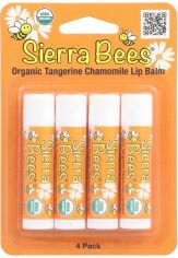Акція на Набір органічних бальзамів для губ Sierra Bees Organic Tangerine Chamomile Lip Balms 4 шт по 4.25 г від Rozetka