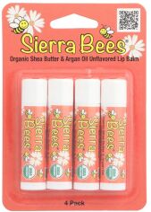 Акція на Набір органічних бальзамів для губ Sierra Bees Organic Shea Butter & Argan Oil Lip Balms 4 шт по 4.25 г від Rozetka