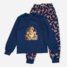 Акція на Дитяча тепла новорічна піжама для хлопчика Smile Time Christmas Gnome OX36-38-7-1 116 см Синя від Rozetka